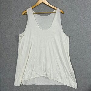 Surrealist White Scoop Neck Sleeveless Tank Top High Low Hem Womens Size 3 Large